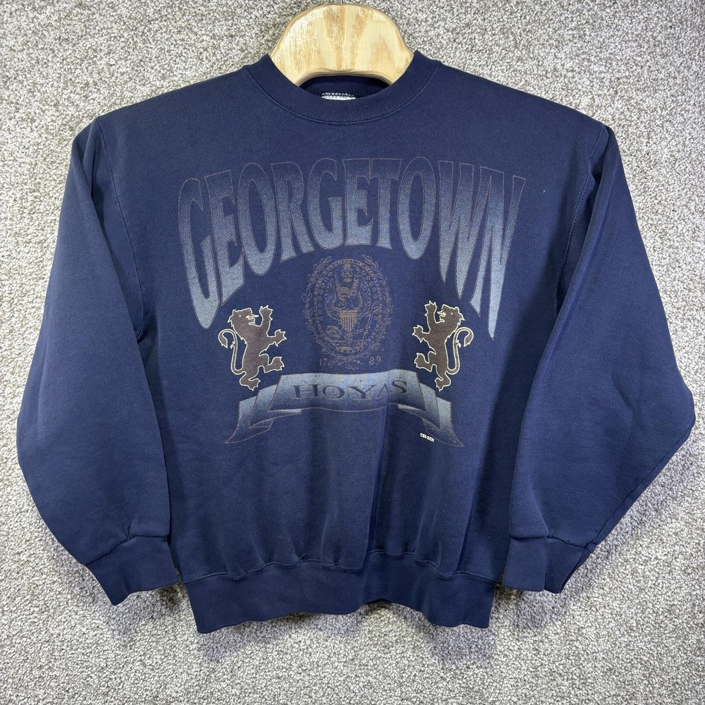 Vintage Georgetown Hoyas Sweatshirt Mens Large Blue NCAA Basketball Tultex 90s